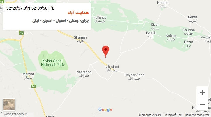 روستای هدایت آباد بر روی نقشه