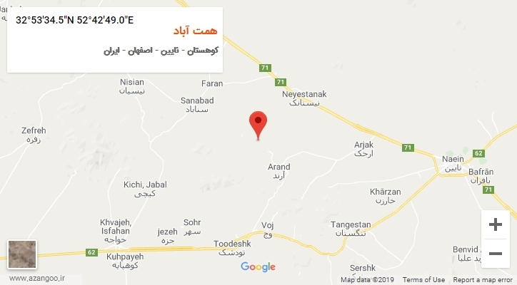 روستای همت آباد بر روی نقشه