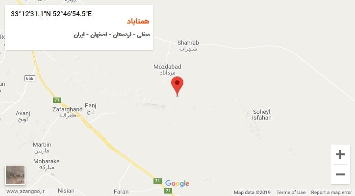 روستای همتاباد بر روی نقشه
