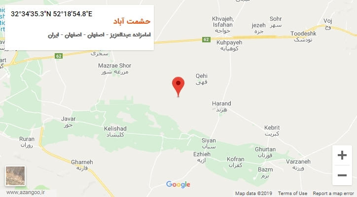 روستای حشمت آباد بر روی نقشه