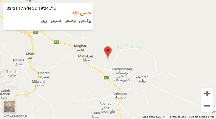 روستای حسن آباد بر روی نقشه
