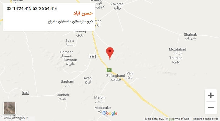 روستای حسن آباد بر روی نقشه