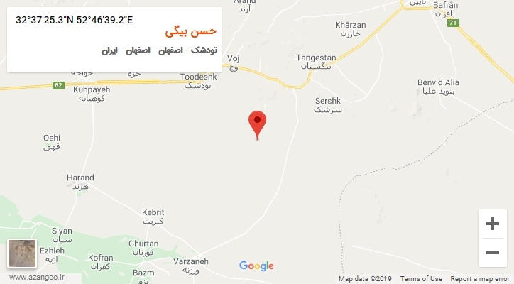 روستای حسن بیگی بر روی نقشه