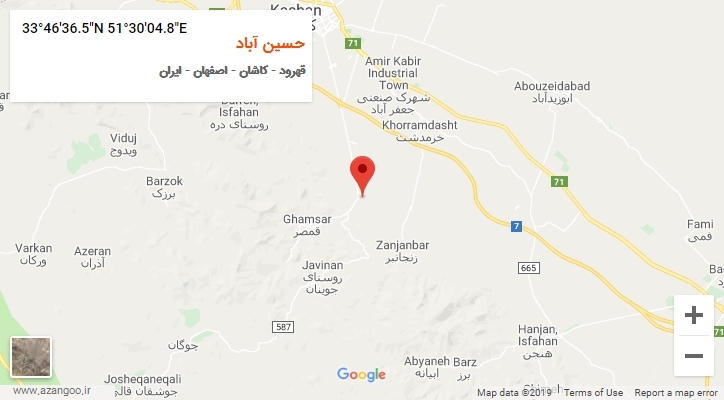 روستای حسین آباد بر روی نقشه