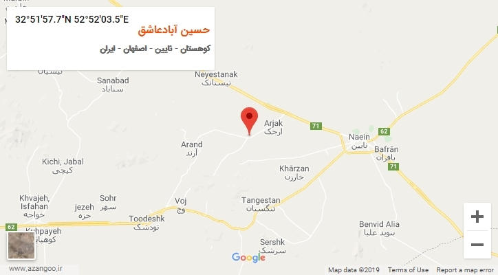 روستای حسین آبادعاشق بر روی نقشه