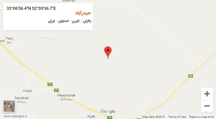 روستای حیدرآباد بر روی نقشه