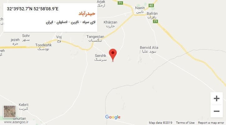 روستای حیدرآباد بر روی نقشه