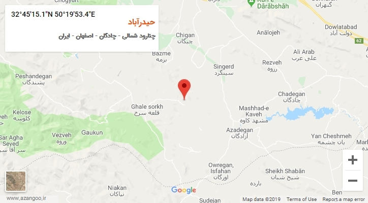 روستای حیدرآباد بر روی نقشه