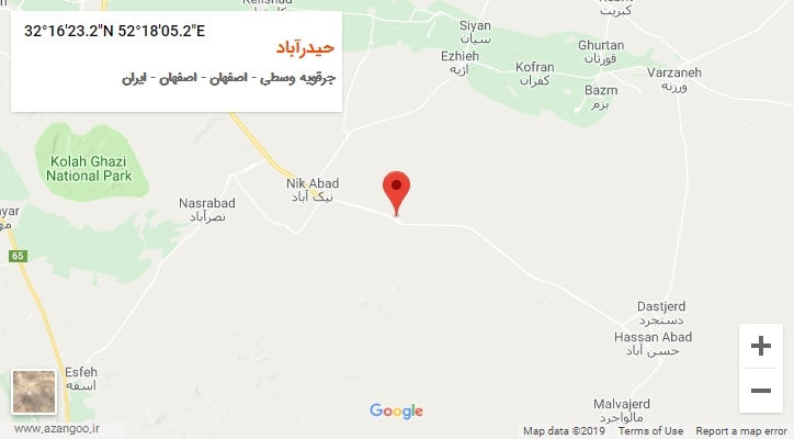 روستای حیدرآباد بر روی نقشه