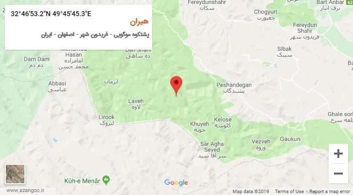 روستای هیران بر روی نقشه