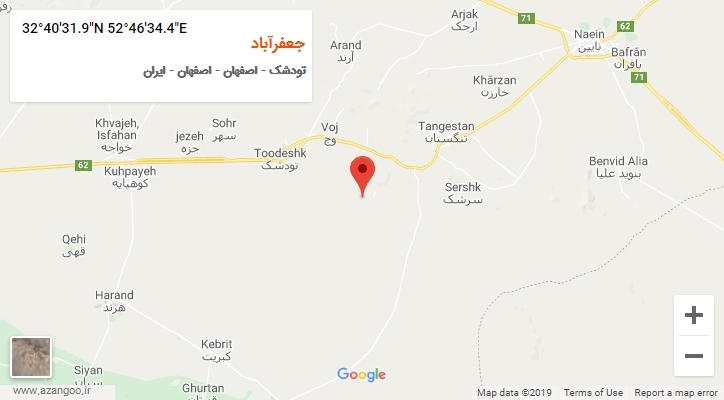 روستای جعفرآباد بر روی نقشه