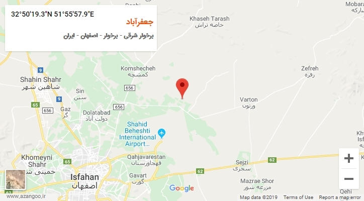 روستای جعفرآباد بر روی نقشه