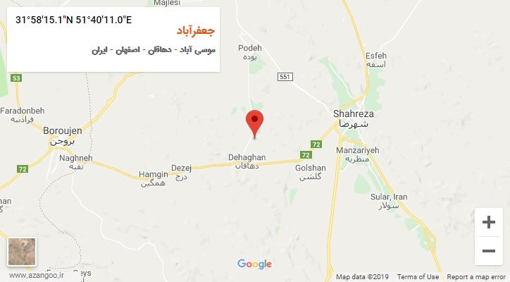 روستای جعفرآباد بر روی نقشه