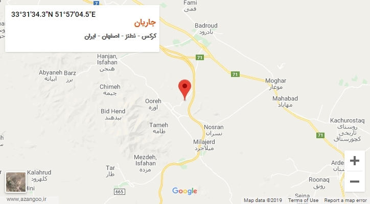 روستای جاریان بر روی نقشه