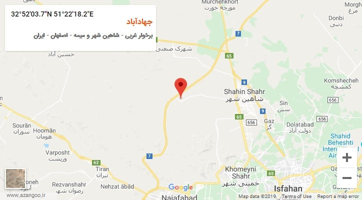 روستای جهادآباد بر روی نقشه