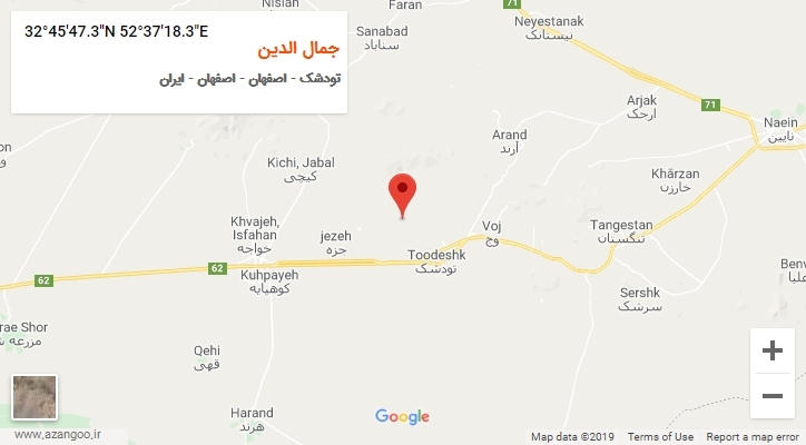 روستای جمال الدین بر روی نقشه