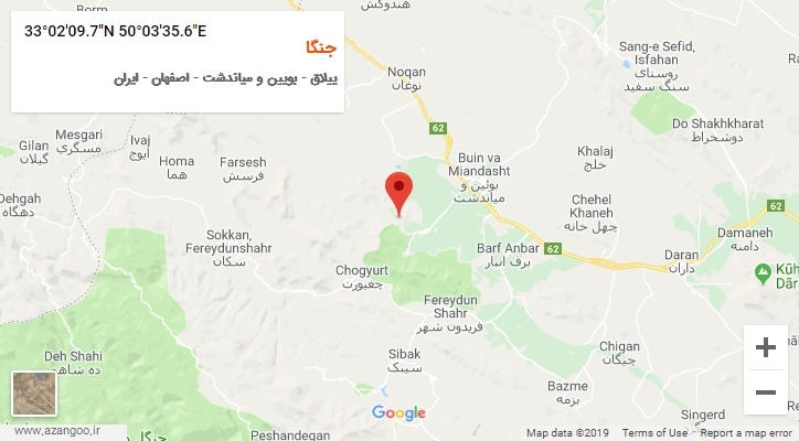 روستای جنگا بر روی نقشه