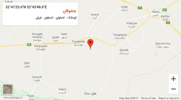 روستای جشوقان بر روی نقشه