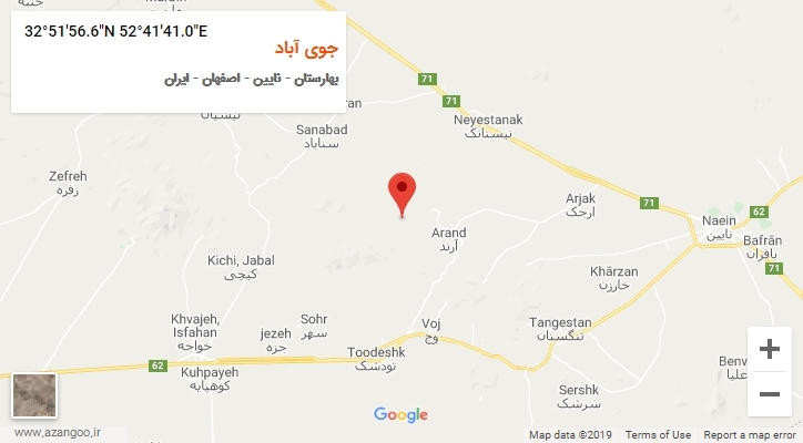 روستای جوی آباد بر روی نقشه