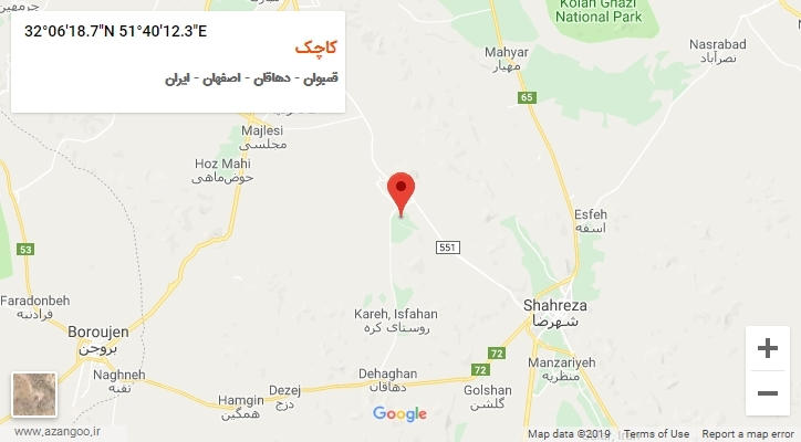 روستای کاچک بر روی نقشه