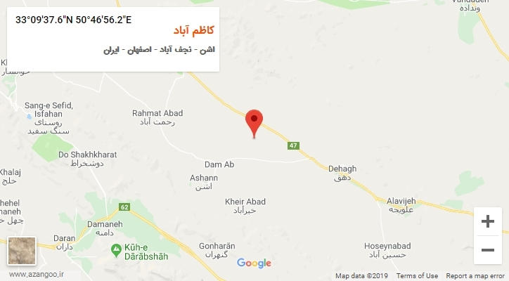 روستای کاظم آباد بر روی نقشه