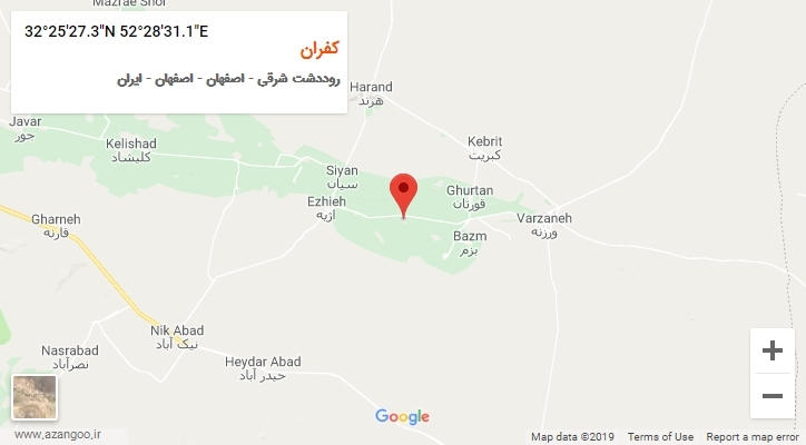 روستای کفران بر روی نقشه