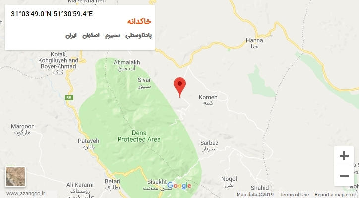 روستای خاکدانه بر روی نقشه
