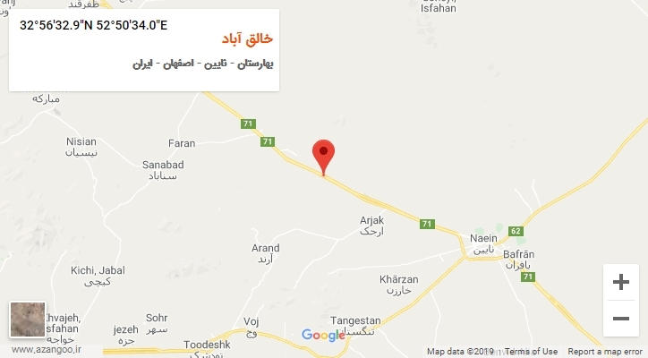 روستای خالق آباد بر روی نقشه