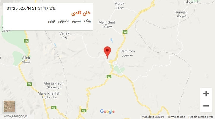 روستای خان گلدی بر روی نقشه