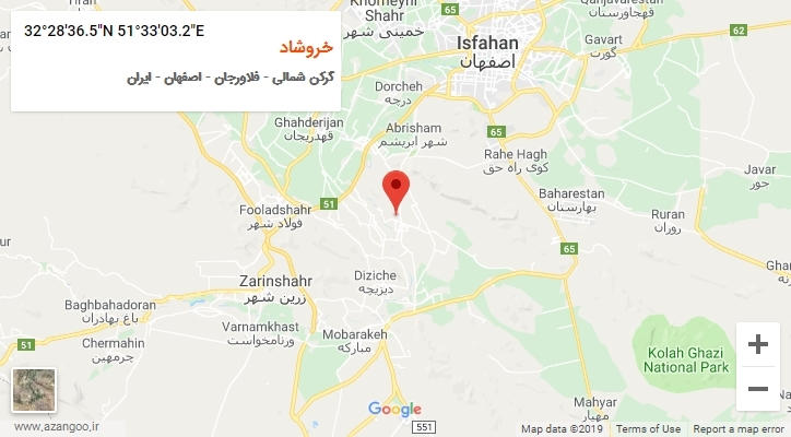 روستای خروشاد بر روی نقشه