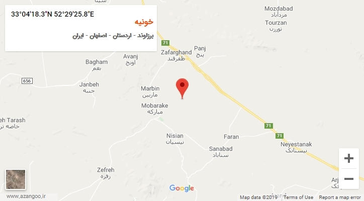 روستای خونیه بر روی نقشه