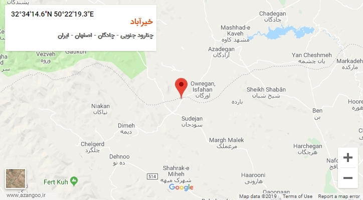 روستای خیرآباد بر روی نقشه