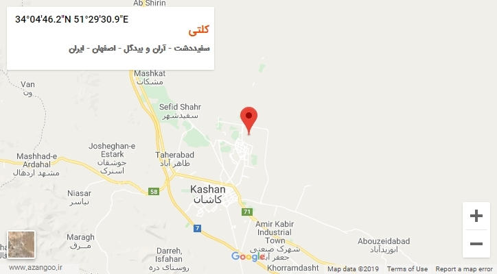 روستای کلتی بر روی نقشه