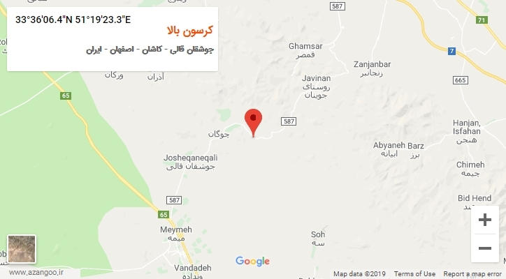روستای کرسون بالا بر روی نقشه