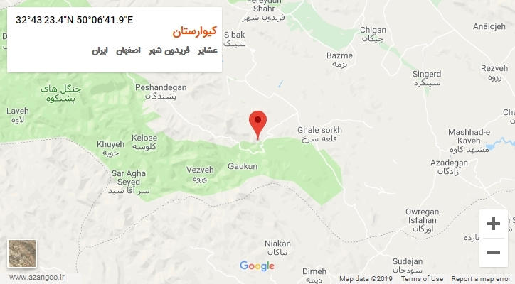 روستای کیوارستان بر روی نقشه