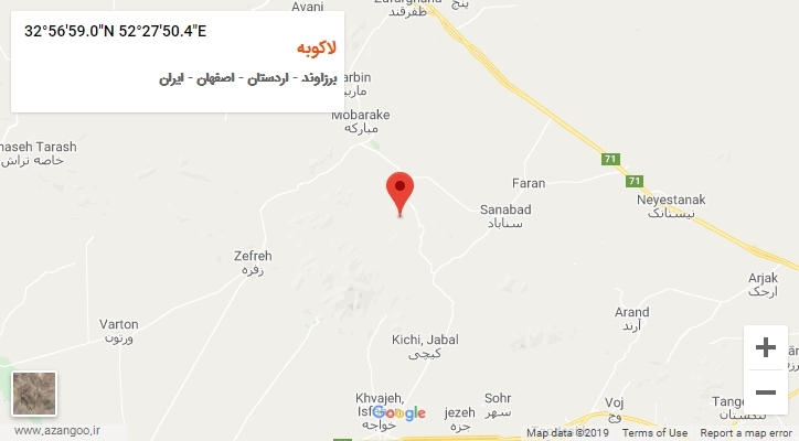 روستای لاکوبه بر روی نقشه