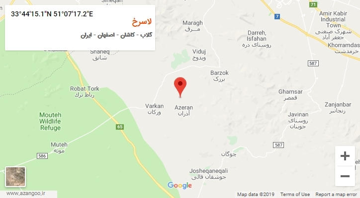 روستای لاسرخ بر روی نقشه
