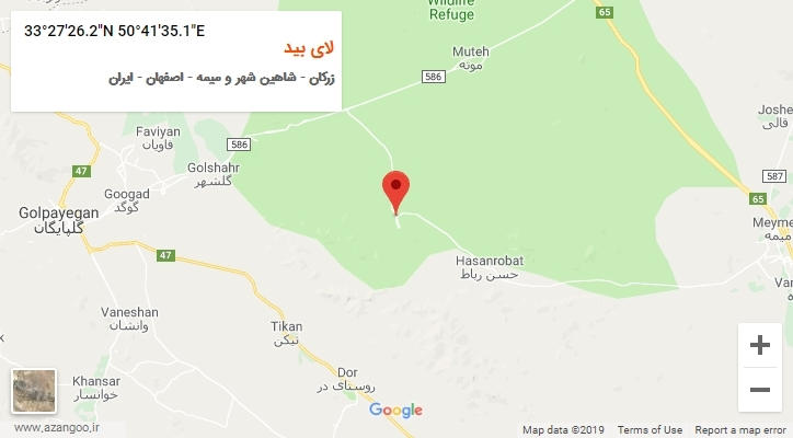 روستای لای بید بر روی نقشه