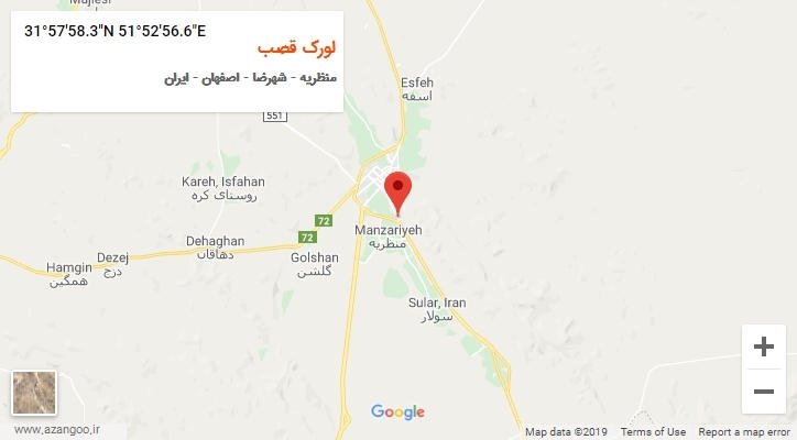 روستای لورک قصب بر روی نقشه