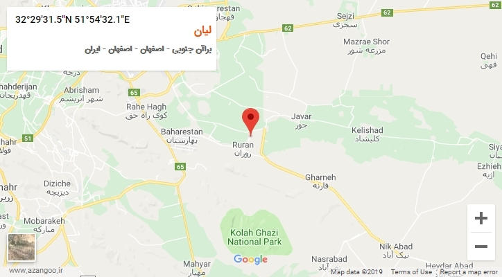 روستای لیان بر روی نقشه