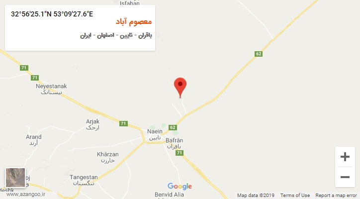 روستای معصوم آباد بر روی نقشه