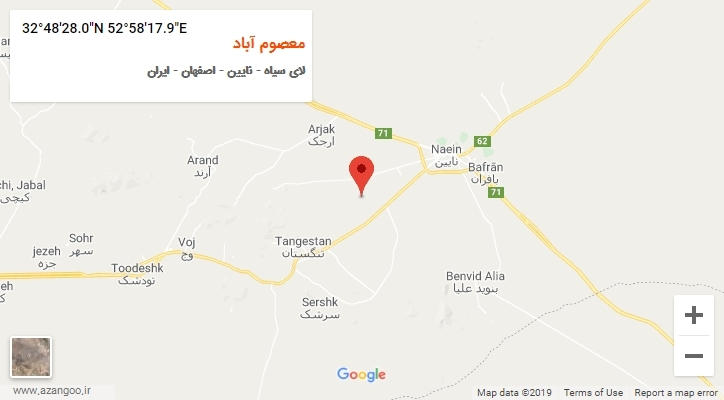 روستای معصوم آباد بر روی نقشه