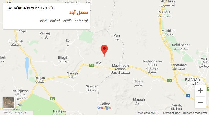 روستای معطل آباد بر روی نقشه