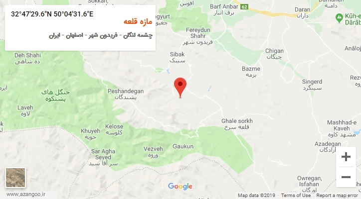 روستای مازه قلعه بر روی نقشه