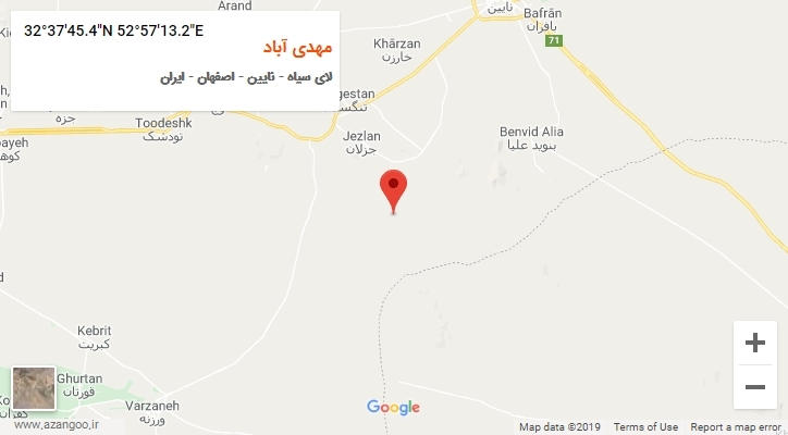 روستای مهدی آباد بر روی نقشه