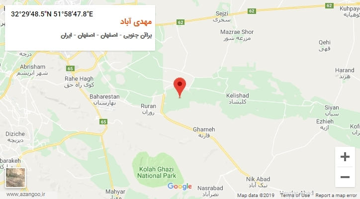 روستای مهدی آباد بر روی نقشه