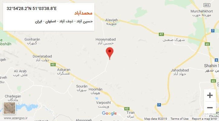روستای محمدآباد بر روی نقشه