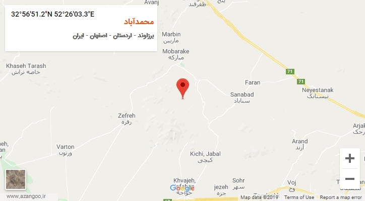 روستای محمدآباد بر روی نقشه