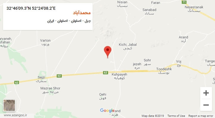 روستای محمدآباد بر روی نقشه