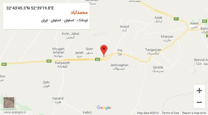 روستای محمدآباد بر روی نقشه
